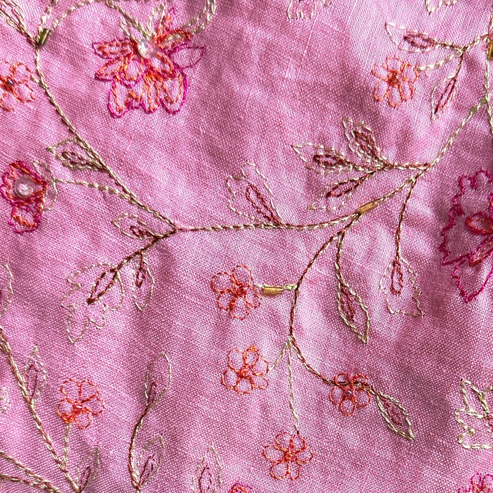 Floral Pink A-Line Skirt - Picture 3 of 4